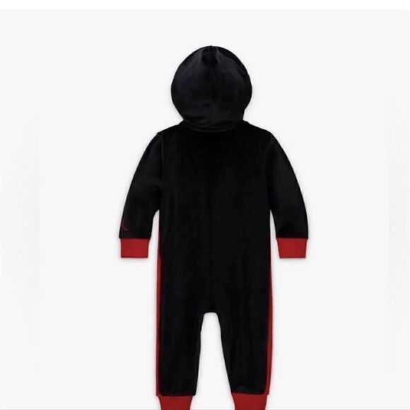 Nike Jordan Air Baby Black/Red Full Zip Velour Tricot zip up Size 18m - Picture 2 of 7